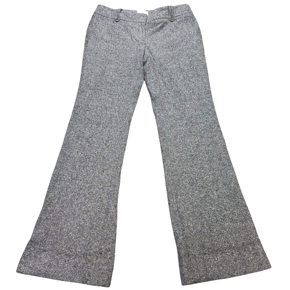 Ann Taylor LOFT Marisa Wool Silk Tweed Dress Pants Size 8 Gray  Wide Leg